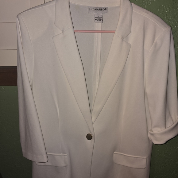 Sag Harbor Jackets & Blazers - Sag Harbor Women's Classic White Blazer